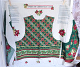 Spirit Of Christmas Vest Fabric Panel Cut And Sew Xmas Holly Roses Plaid Gold