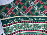 Spirit Of Christmas Vest Fabric Panel Cut And Sew Xmas Holly Roses Plaid Gold