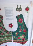 Spirit Of Christmas Vest Fabric Panel Cut And Sew Xmas Holly Roses Plaid Gold