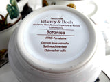 Villeroy And Boch Botanica 4 Cups And Saucers Botanical Names Stoneware 1980s