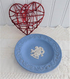 Cupid Stringing His Bow Wedgwood Blue Jasperware Dish 1980 Small Plate Teabag Caddy