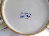 Blue And White Stoneware Cookie Jar Biscuit Jar Kitchen Canister 1980s