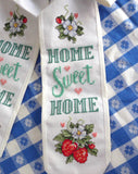 Cross Stitch Door Bow Wreath Bow Decor Strawberries 1980s Finished Home Sweet Home