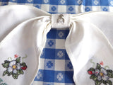 Cross Stitch Door Bow Wreath Bow Decor Strawberries 1980s Finished Home Sweet Home