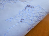 Blue On White Doily Cut Work Vintage 1980s Handmade Tray Cloth Vanity