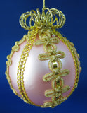 Boxed Pink Mouth Blown Glass Christmas Tree Ornament W Germany Inge Glas