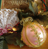 Boxed Pink Mouth Blown Glass Christmas Tree Ornament W Germany Inge Glas