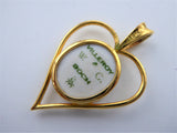 Villeroy And Boch Heart Pendant 1980s Red Flower 24kt Gold Plated Danbury Mint