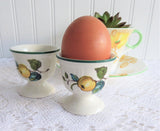 Pair Villeroy and Boch Egg Cups Jamaica Pattern Single Pedestal Eggcups 1980s