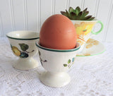 Pair Villeroy and Boch Egg Cups Jamaica Pattern Single Pedestal Eggcups 1980s