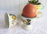 Pair Villeroy and Boch Egg Cups Jamaica Pattern Single Pedestal Eggcups 1980s