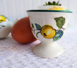 Pair Villeroy and Boch Egg Cups Jamaica Pattern Single Pedestal Eggcups 1980s
