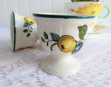 Pair Villeroy and Boch Egg Cups Jamaica Pattern Single Pedestal Eggcups 1980s