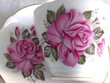 Pretty Pink Roses 1980s Cup And Saucer Royal Ascot English Bone China