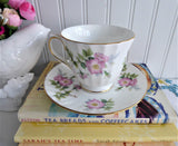 Duchess Pink Wild Rose Cup and Saucer English Bone China 1980s Dog Roses