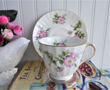 Duchess Pink Wild Rose Cup and Saucer English Bone China 1980s Dog Roses