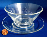 Mayonnaise Bowl With Under Plate Floral Etched 1980s Princess House Heritage Serving Bowl