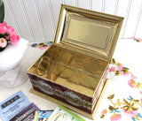 English Coaching Scenes Tea Tin Red And Gold Treasure Chest Tin Canister 1960s Biscuit Tin