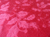 Red Holly Damask Tablecloth 70 Inches Round 1980s Christmas Tea Dinner Party