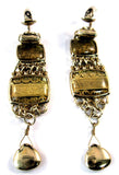 Renaissance Revival Necklace And Earrings Liz Claiborne Fancy Glass Top 1980s Clip