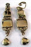 Renaissance Revival Necklace And Earrings Liz Claiborne Fancy Glass Top 1980s Clip