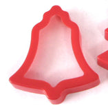 Christmas Cookie Cutters Set Of 4 Red Plastic Bell Angel Snowman Christmas Tree 1980s