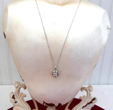 Pendant Necklace Princess Cut Square CZ Diamond Sterling Silver Mount Chain