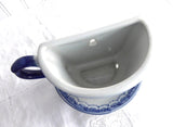 Wall Pocket Planter Teacup Blue And White 1980s China Wall Decor Tea Cup