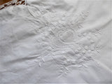 Embroidered Heart Shape Pillow Sham 1980s Lily Of The Valley Cutwork Bobbin Lace