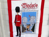 Windsor Castle Tea Towel Guardsman England Souvenir 1980s Dish Towel