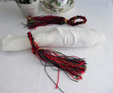 Pair Tassels Christmas Colors 1980s Red Gold Green Holiday Ornaments Napkin Rings