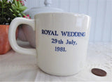 Prince Charles Princess Diana Royal Wedding Blue Transferware Mug Adams 1981
