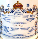 Royal Wedding Mug Charles And Diana Aynsley With Sticker 1981 Royal Commemorative