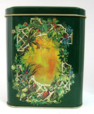 Tea Tin Christmas 1981 Green Gold Daher For Avon Tea Caddy Canister