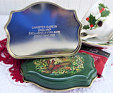 Tea Tin Christmas 1981 Green Gold Daher For Avon Tea Caddy Canister