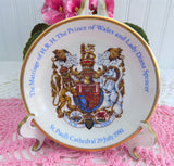 Small Plate Charles Diana Royal Wedding 1981 Coat Of Arms Bone China