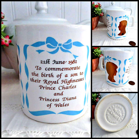 Gold Profiles Prince William Birth Mug 1982 Son Of Charles And Diana