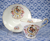 Teacup Birth Of Prince William Charles Diana Cup And Saucer 1982 Bone China