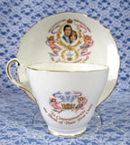 Teacup Birth Of Prince William Charles Diana Cup And Saucer 1982 Bone China