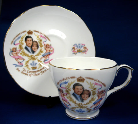 Prince William Birth Charles And Diana Cup And Saucer 1982 Bone China