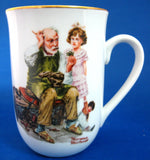 Norman Rockwell Museum Mug The Cobbler Mending Doll Shoe 1982