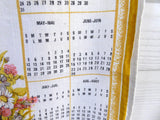 Long Calendar Towel 1985 Tea Towel Dish Towel Linen English French Retro Kitchen Decor