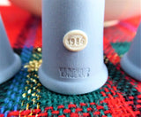 Christmas 1986 Wedgwood Jasperware Thimbles Set Of 3 Sewing Thimble Blue White