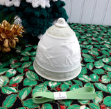 Green Lladro Christmas 1988 Bell Santa Sleigh Reindeer Christmas Ornament Holiday Decor