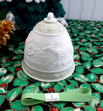 Green Lladro Christmas 1988 Bell Santa Sleigh Reindeer Christmas Ornament Holiday Decor
