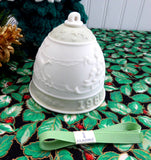 Green Lladro Christmas 1988 Bell Santa Sleigh Reindeer Christmas Ornament Holiday Decor