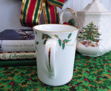 Mug Holly Design 1989 England Christmas Tea 40th Anniversary Boehm 4.25 Inches