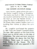 Homer Laughlin Home Plate Hacker Tri-State Pottery Fest 1989 Commemorative Plate
