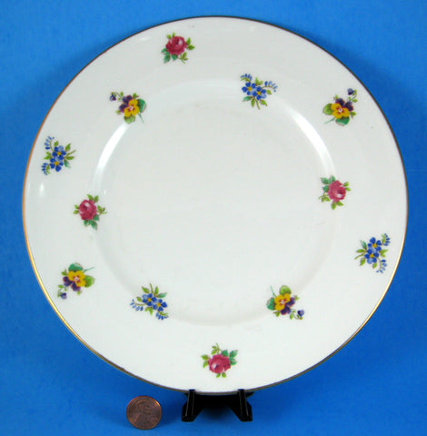 Salad Plate Luncheon England Rose Pansy Forget Me Nots Bone China