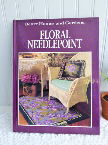 Floral Needlepoint Book 1990 Guide Patterns Hardback Color Photos Color Charts BH&G